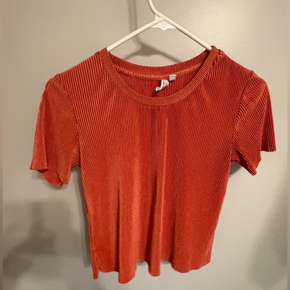 & Other Stories Tops - & Other Stories Vibrant Orange Ribbed Tee